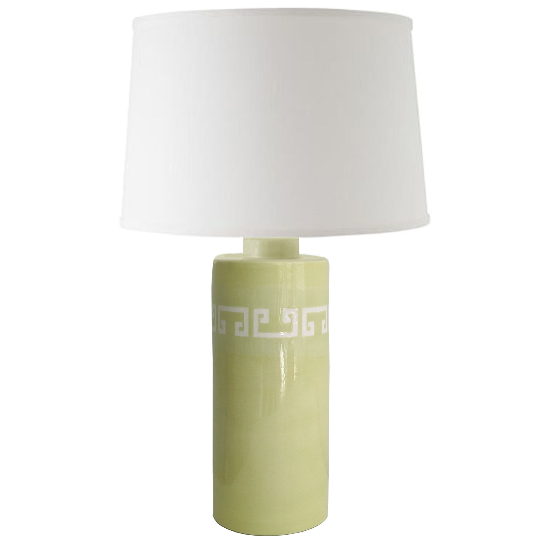 Spring Green Greek Key Column Lamp