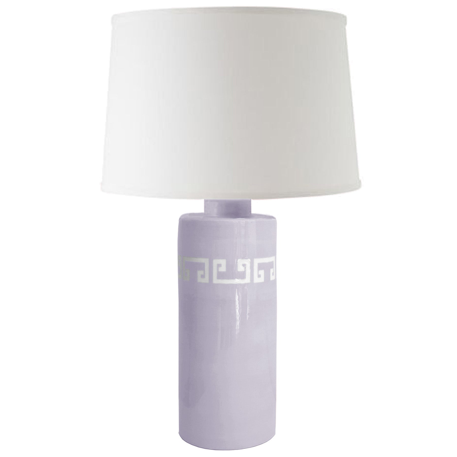 Light Lavender Greek Key Column Lamp