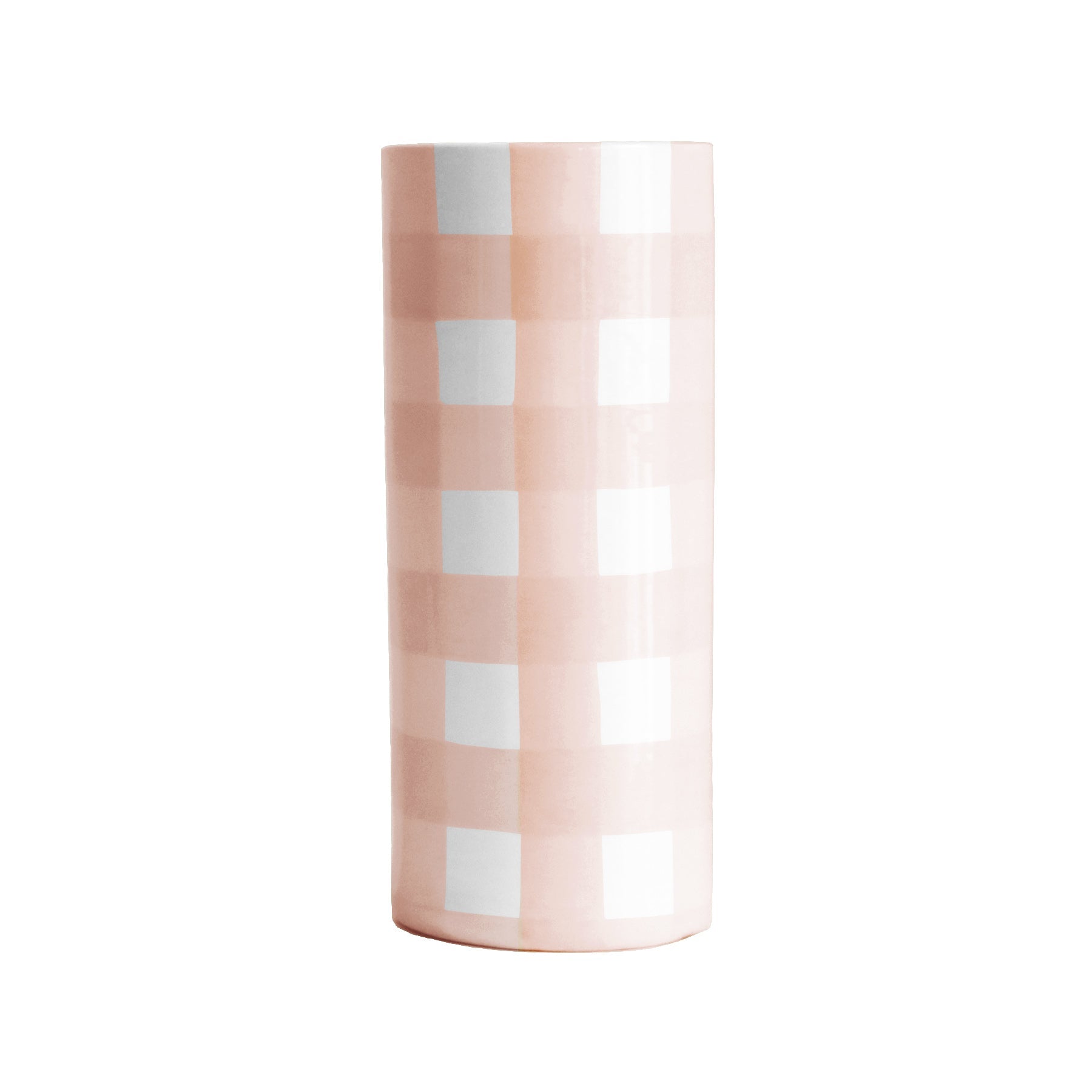 Gingham Column Vase