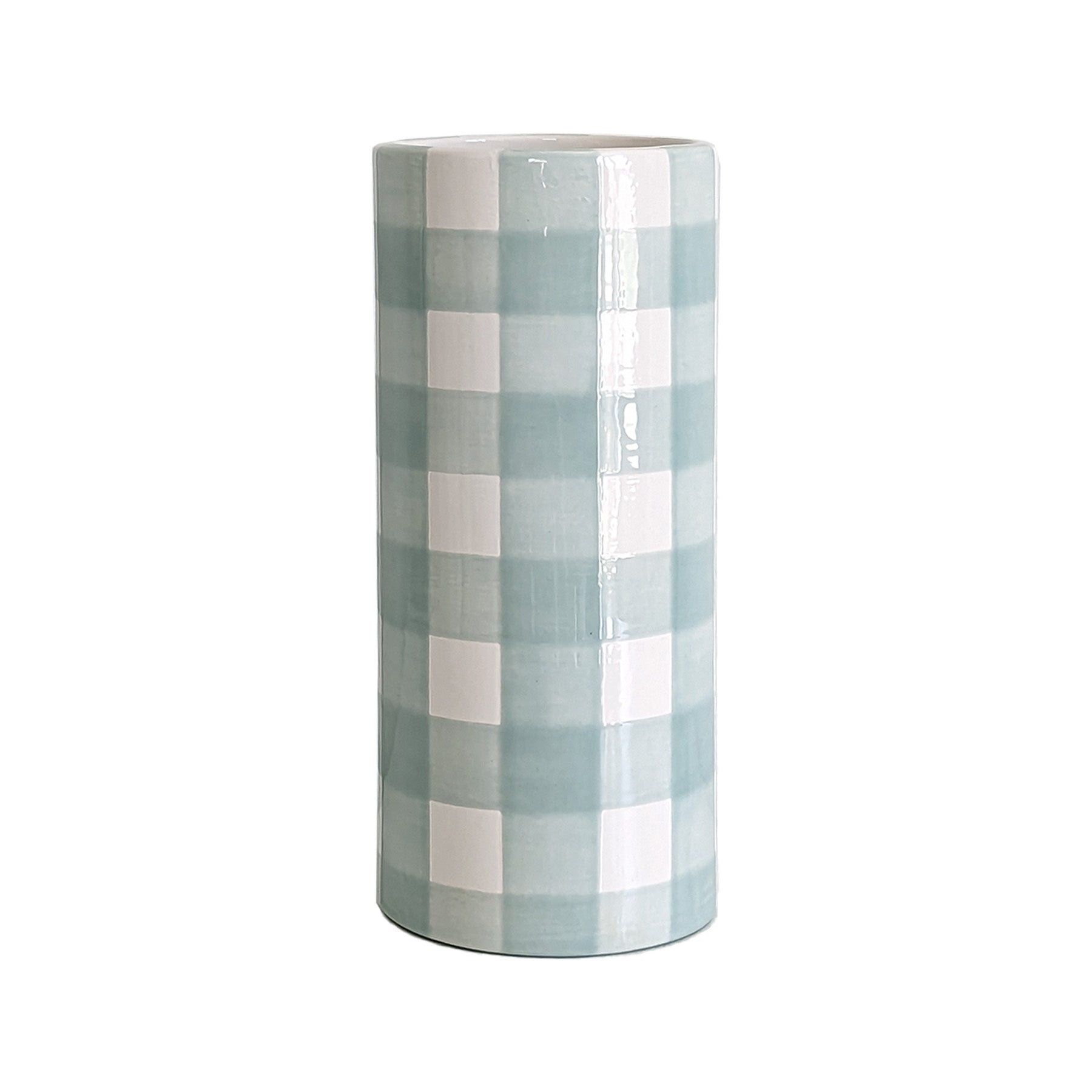 Gingham Column Vase