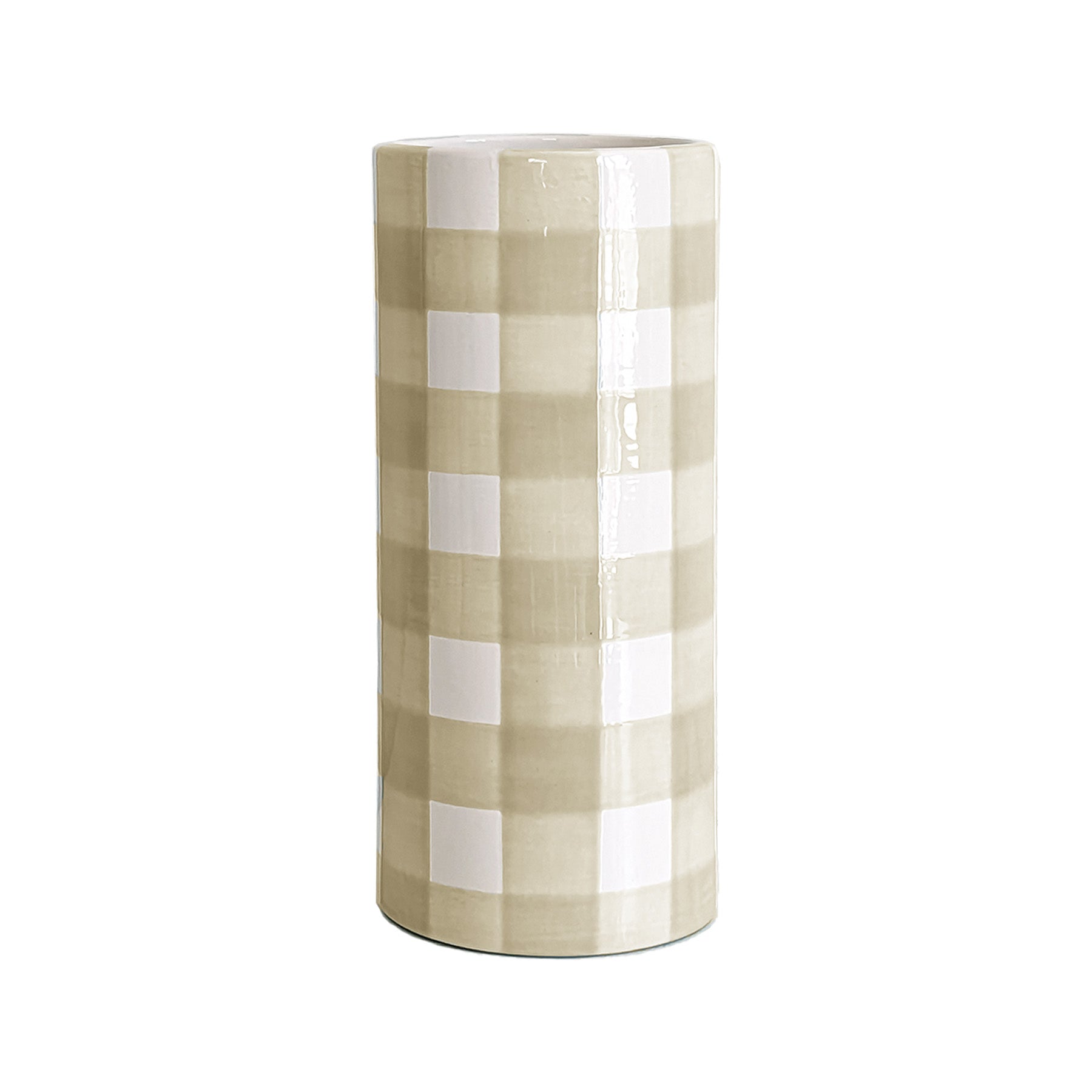 Gingham Column Vase