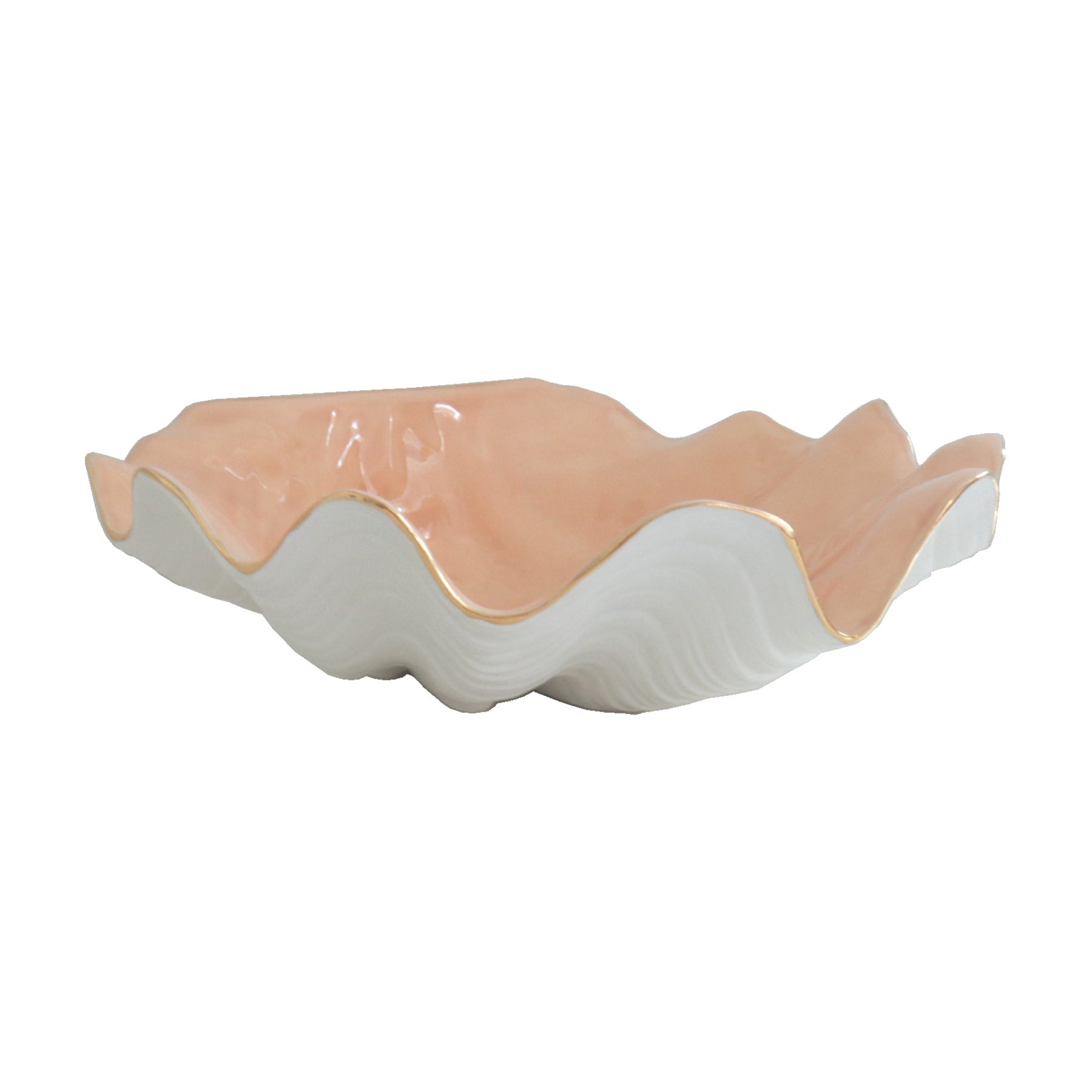 Clam Shell Bowl with 22K Gold Accent