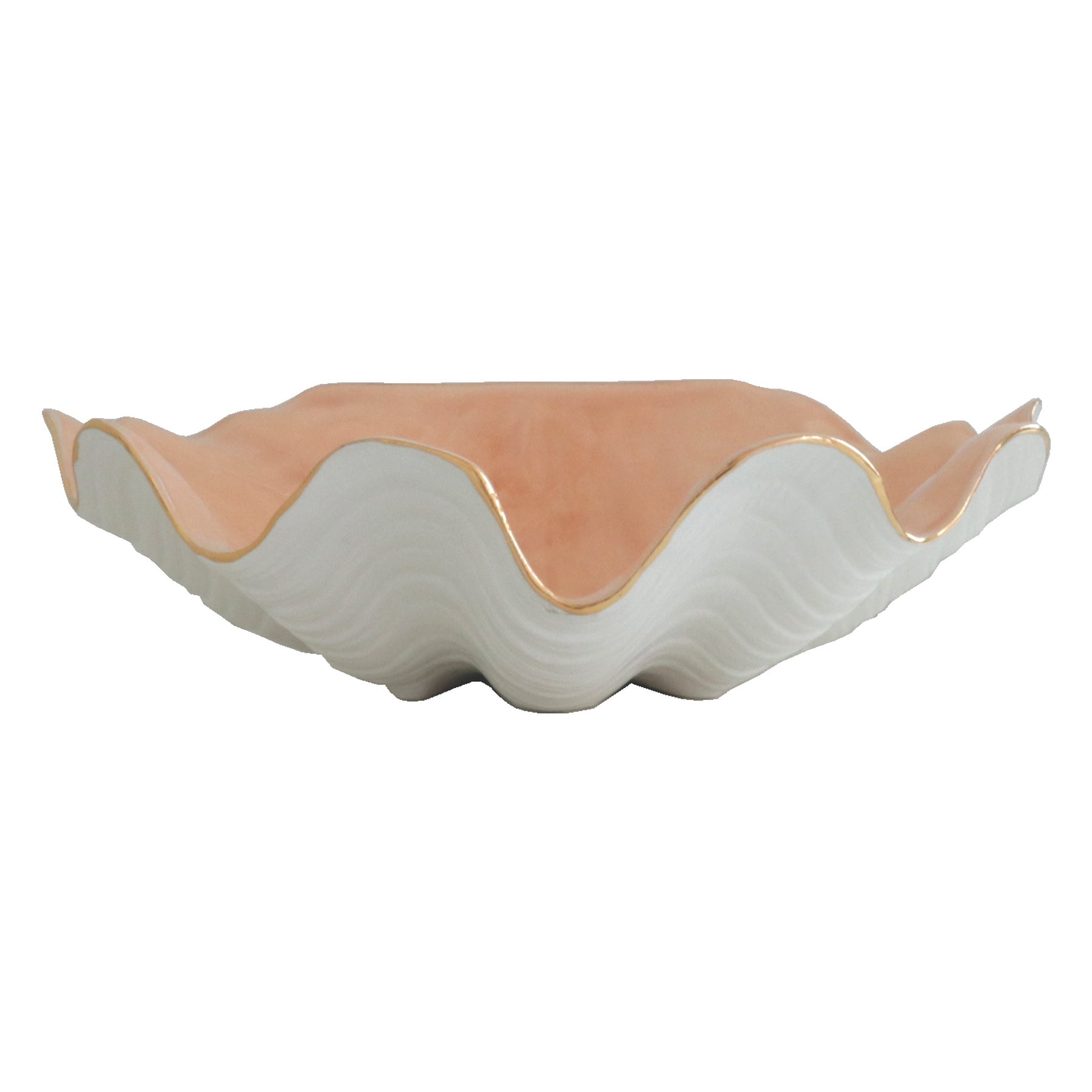 Clam Shell Bowl with 22K Gold Accent