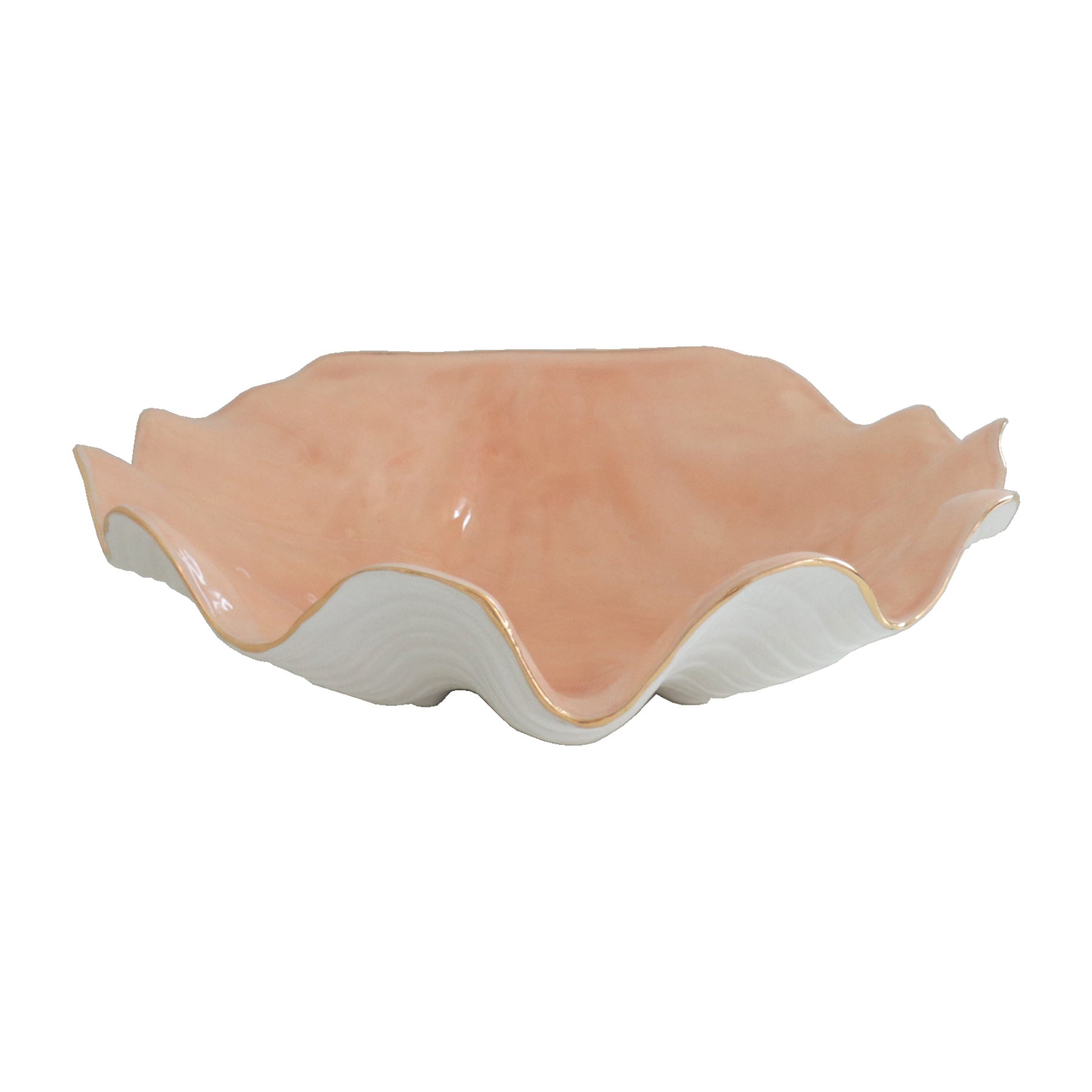 Clam Shell Bowl with 22K Gold Accent