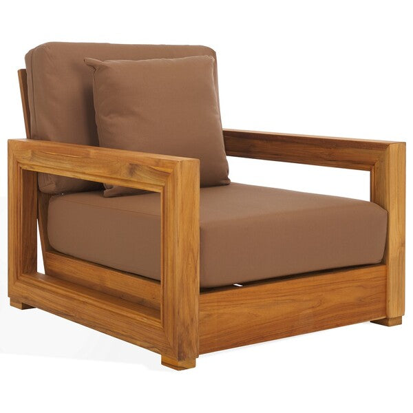 Montford Teak Wood Armchair in Brown