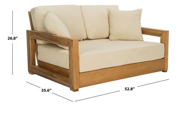 Safavieh Montford Natural-Beige Teak 2 - Seat Loveseat