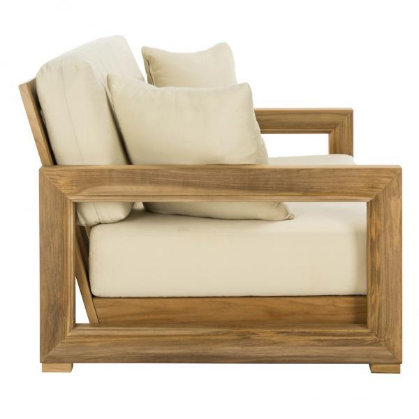 Safavieh Montford Natural-Beige Teak 2 - Seat Loveseat