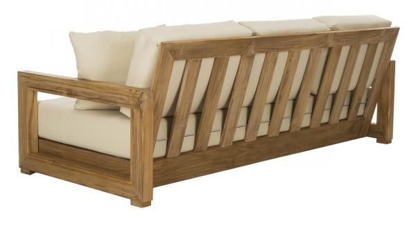 Safavieh Montford Teak-Beige Teak 3 - Seat Sofa