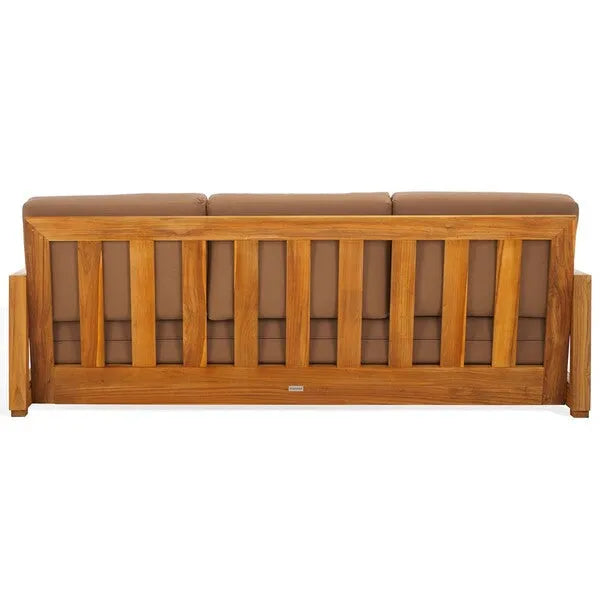 Montford Teak Wood 3-Seater Bench in Brown