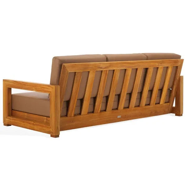 Montford Teak Wood 3-Seater Bench in Brown