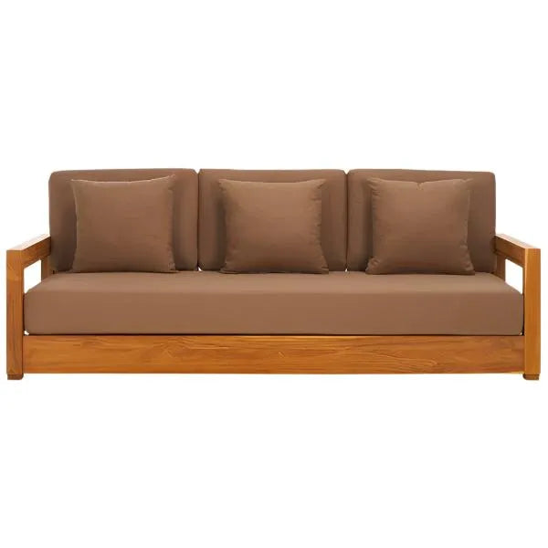 Montford Teak Wood 3-Seater Bench in Brown