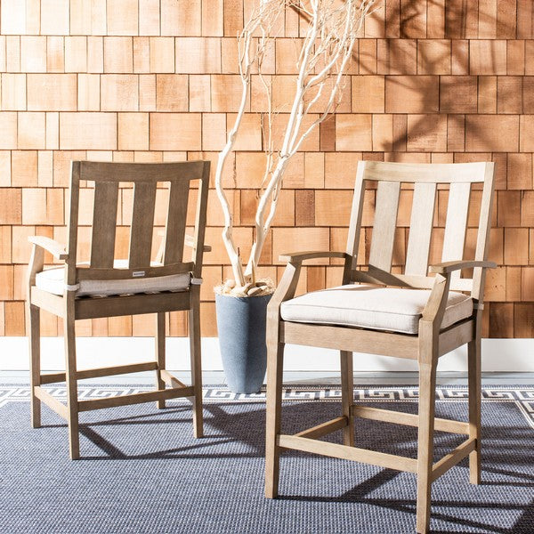 Safavieh San Salvador Eucalyptus Wood Counter Stool in Natural/White (Set of 2)