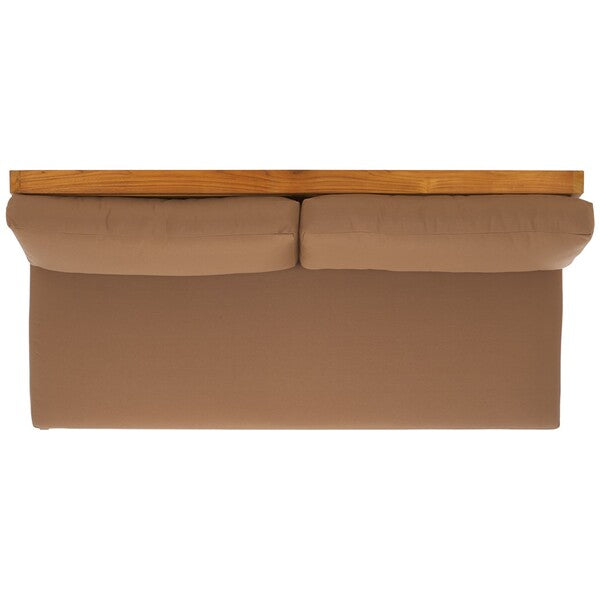 Julianne Teak Wood Patio Sofa in Brown