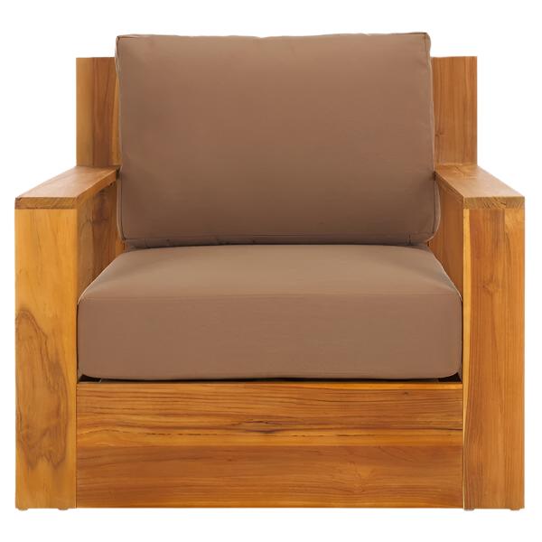 Kauai Teak Wood Patio Chair in Brown