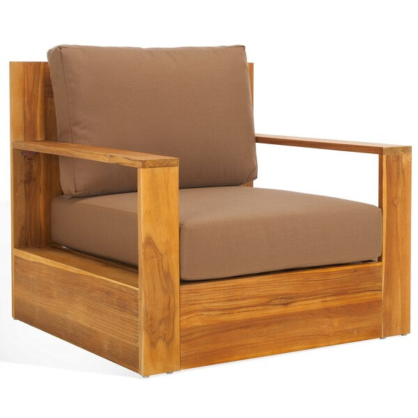 Kauai Teak Wood Patio Chair in Brown