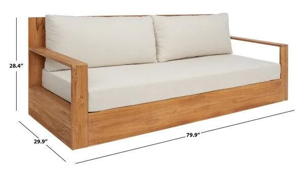 Safavieh Kauai Beige Brazilian Teak Patio Sofa