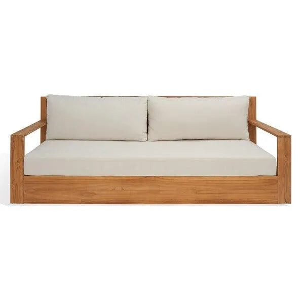 Safavieh Kauai Beige Brazilian Teak Patio Sofa