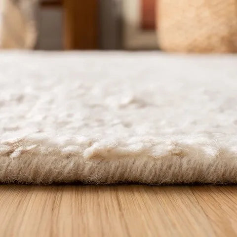 Casablanca Shag Flokati Wool Rug in Beige