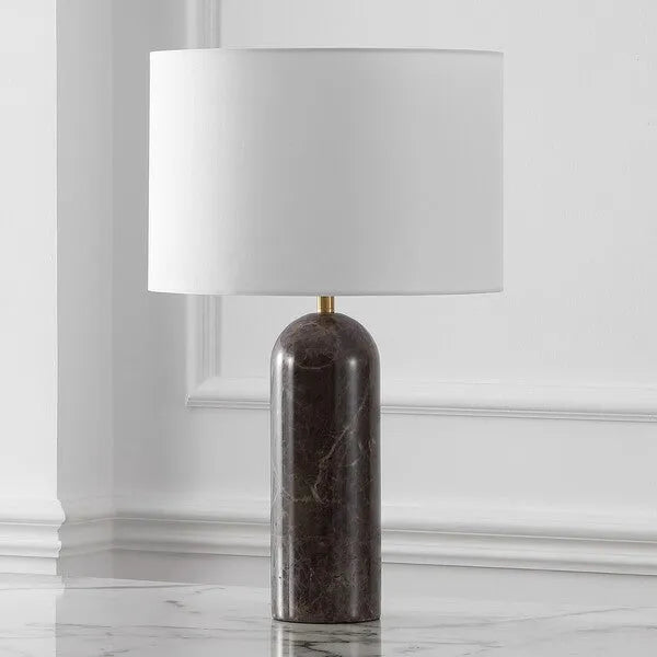 Kayabelle Marble Table Lamp in White with Dimmer Switch