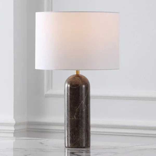 Kayabelle Marble Table Lamp in White with Dimmer Switch