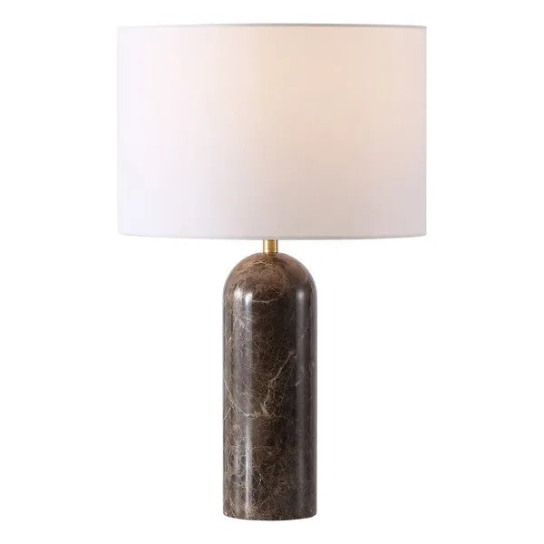 Kayabelle Marble Table Lamp in White with Dimmer Switch