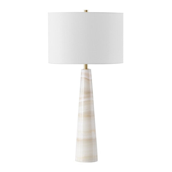 Ismeralda Jade Stone Table Lamp in Off White with Dimmer Switch