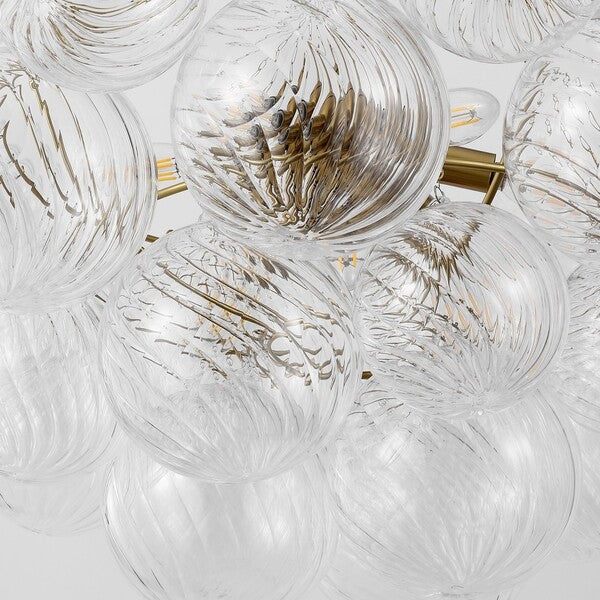 Betty Glass Bubbles Chandelier in Brass