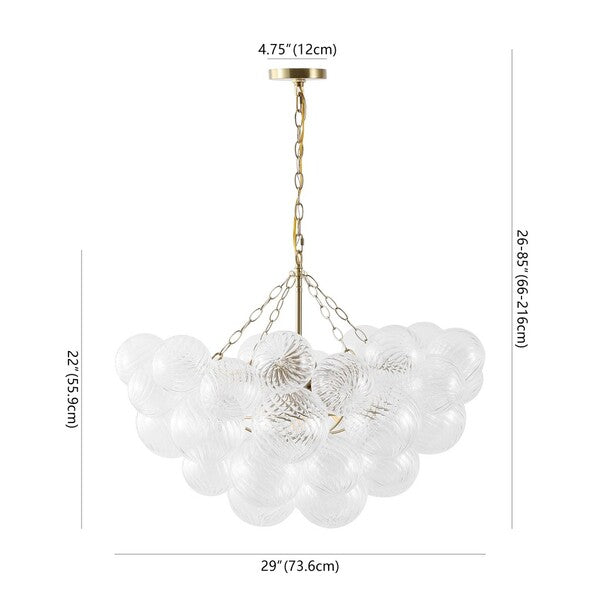 Betty Glass Bubbles Chandelier in Brass