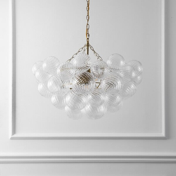 Betty Glass Bubbles Chandelier in Brass