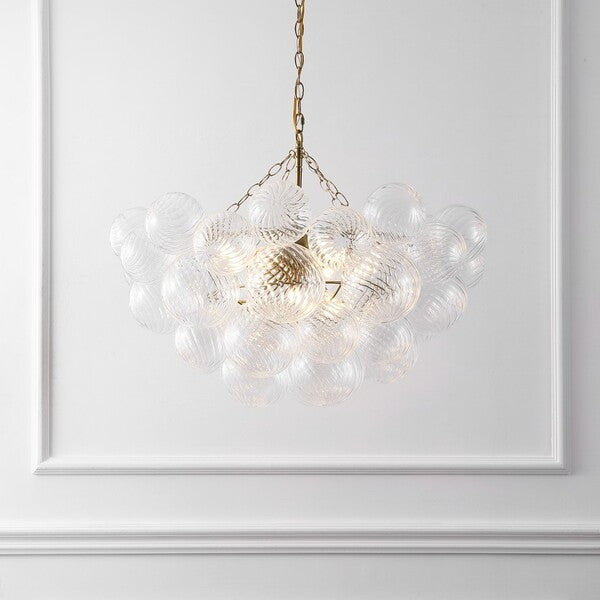 Betty Glass Bubbles Chandelier in Brass