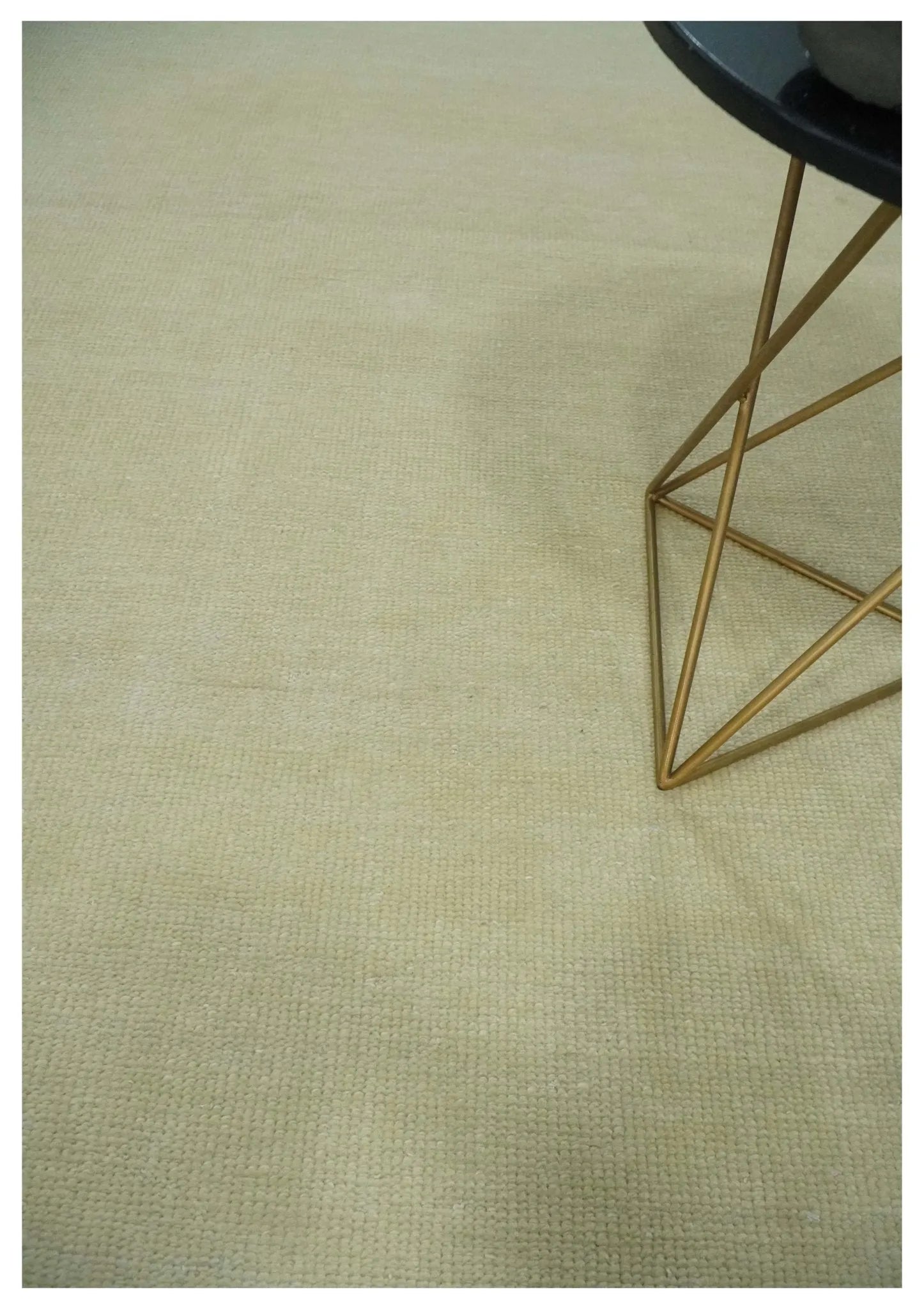 Custom Made Beige Modern Solid Hand knotted wool Area Rug