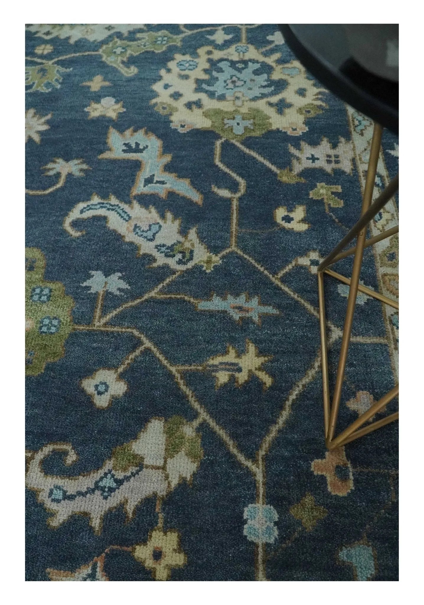 Custom Made Blue Multi size Hand knotted Traditional Oushak Wool Area Rug