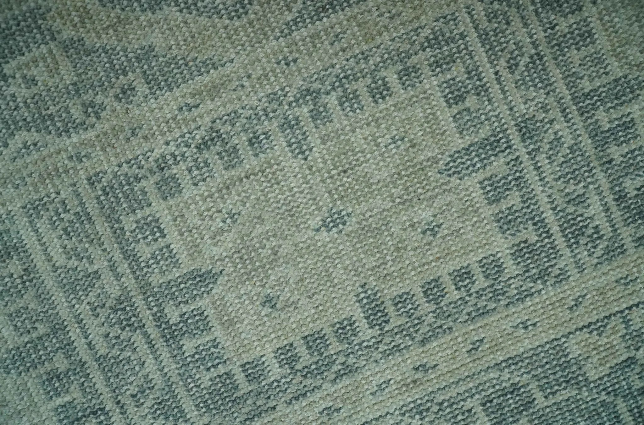 Custom Made Gray, Beige and Silver Hand Knotted Tribal Design wool area rug