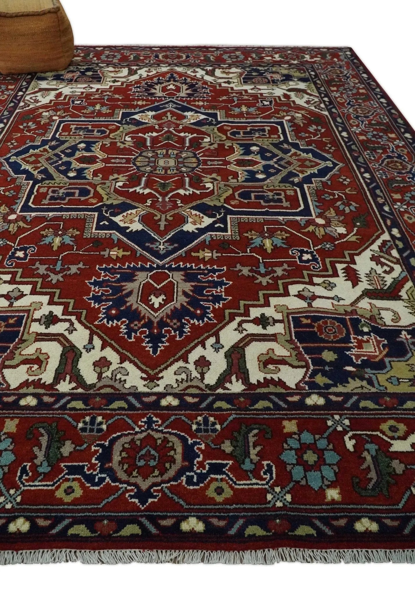 Custom Made Traditional Brown Hand knotted Multi Size wool Area Rug