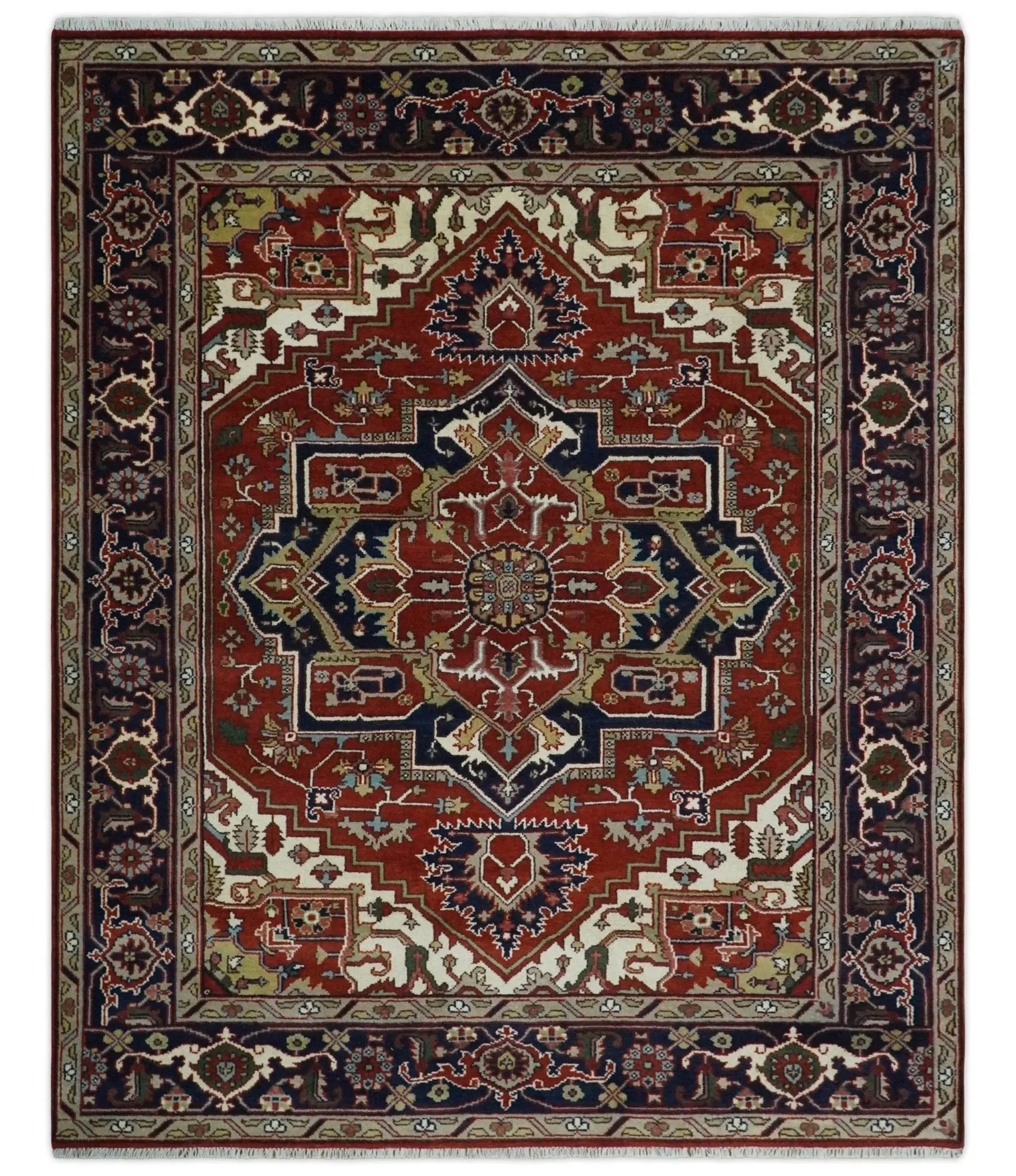 Custom Made Traditional Brown Hand knotted Multi Size wool Area Rug