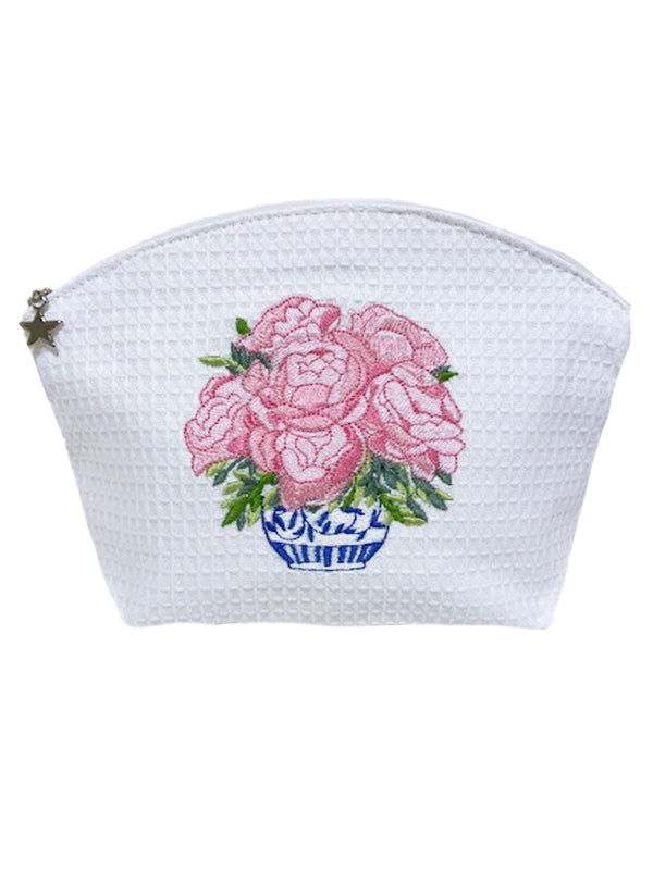 Cosmetic Bag (Medium), Pot of Peonies (Pink)