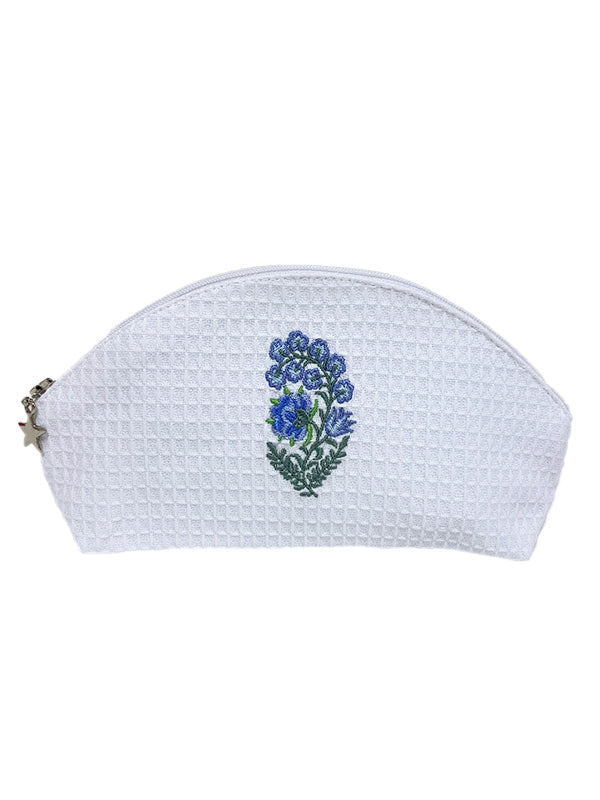 Cosmetic Bag (Small), Fleur (Blue)