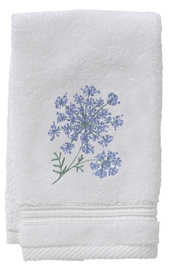 Guest Towel, Terry, Queen Anne's Lace (Blue)