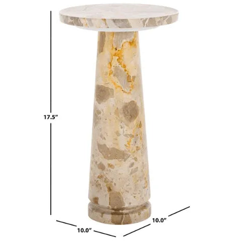 Safavieh Valentia Marble Accent Table in Beige