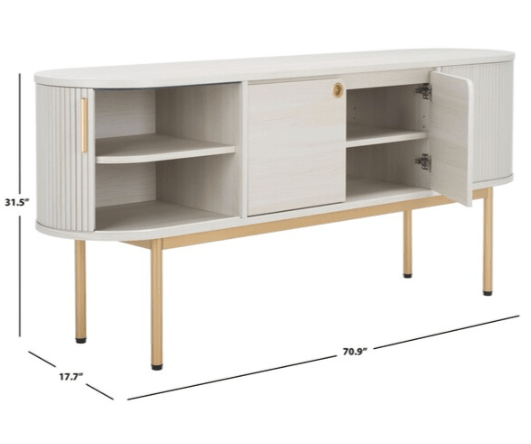 Safavieh Shaelynn Sideboard in Bleached White with Sliding Cabinets