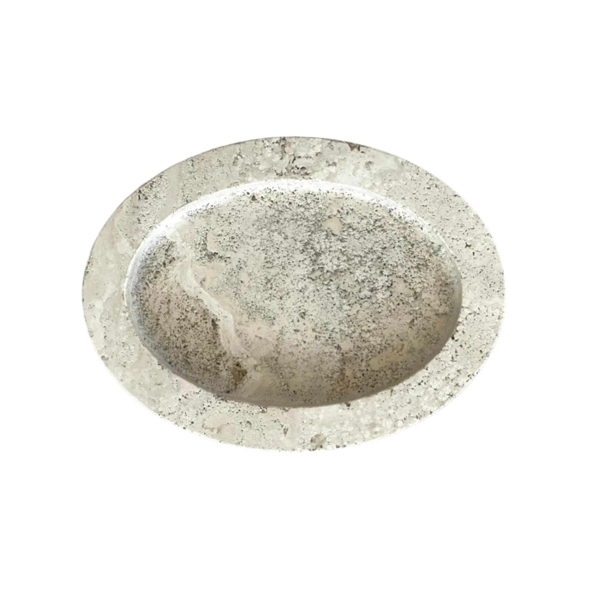 Anastasio Home Oval Catchall in Travertine