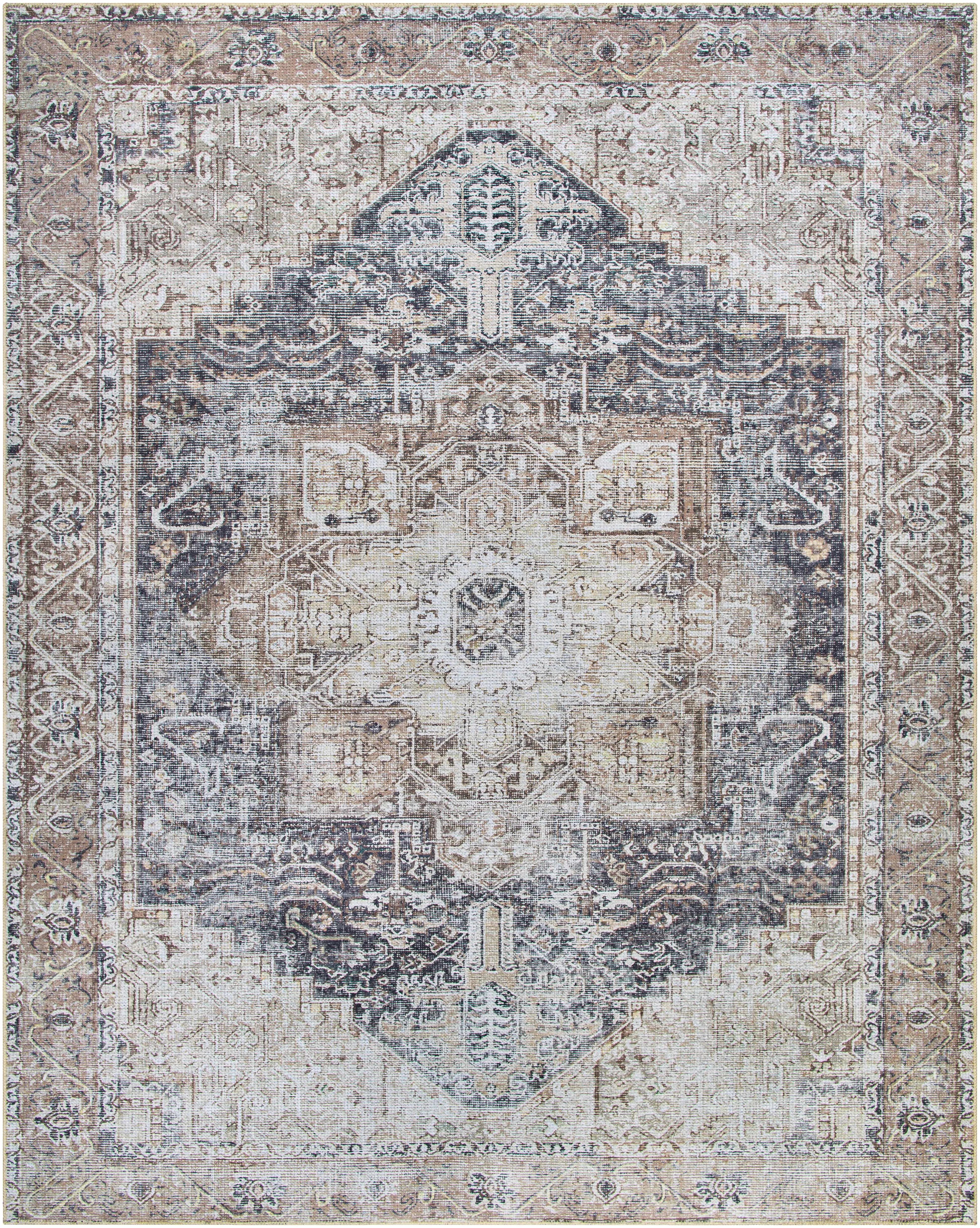 Beige Rosman Washable Area Rug