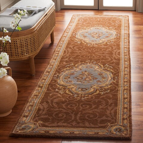 Empire Wool Rug in Blue and Brown