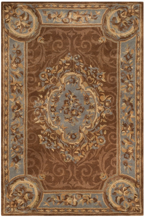 Empire Wool Rug in Blue and Brown