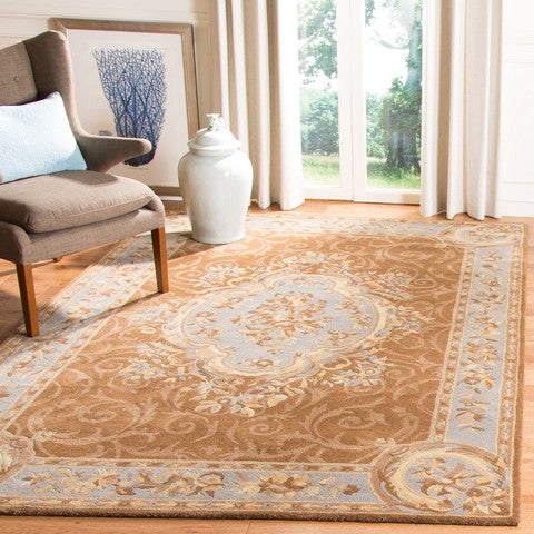 Empire Wool Rug in Blue and Brown