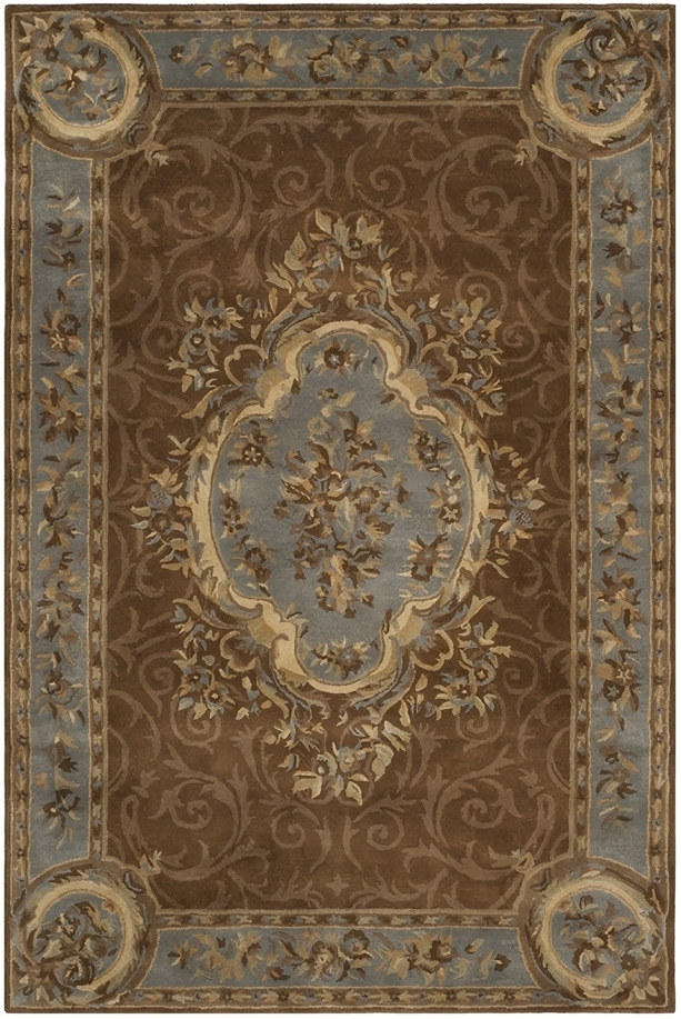 Empire Wool Rug in Blue and Brown