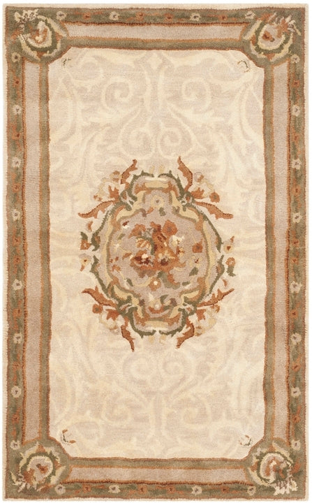 Empire Wool Rug in Ivory and Light Gray