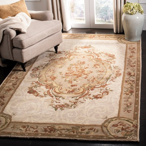 Empire Wool Rug in Ivory and Light Gray