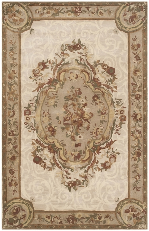 Empire Wool Rug in Ivory and Light Gray