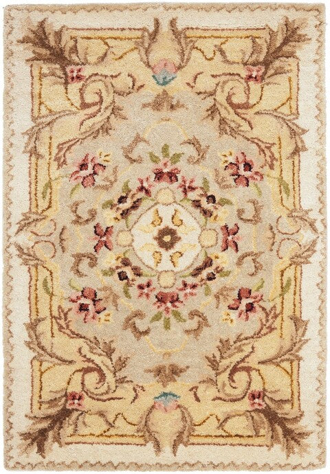 Empire Wool Rug in Beige and Light Gold